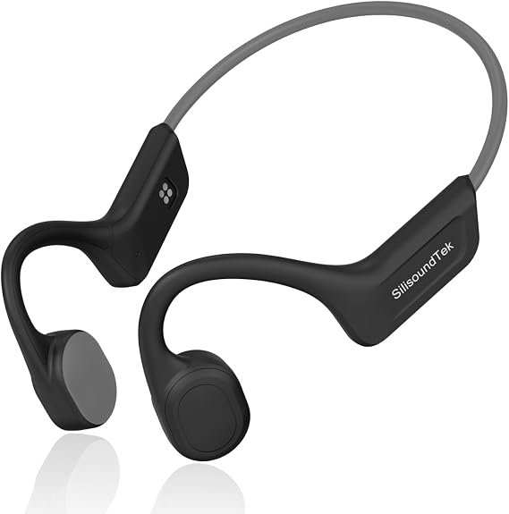 Bone Conduction Headphones,IPX7 Waterproof Wireless Bluetooth Headphones,Open Ear Headphones Bluetooth 5.3 Built-in Mic,10H Playtime for Running,Cycling,Hiking,Gym,Workout. (Grey)