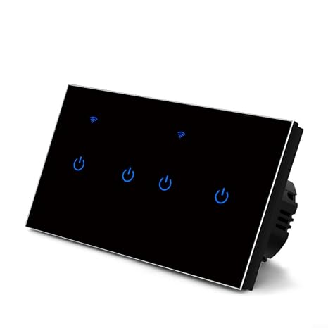 Smart Wall Switch, Smart WiFi Light Switch Touch Panel 2 Way Control Compatible With For Alexa For Tuya App Remote Control 220V ﻿(4 Gang 2Way)