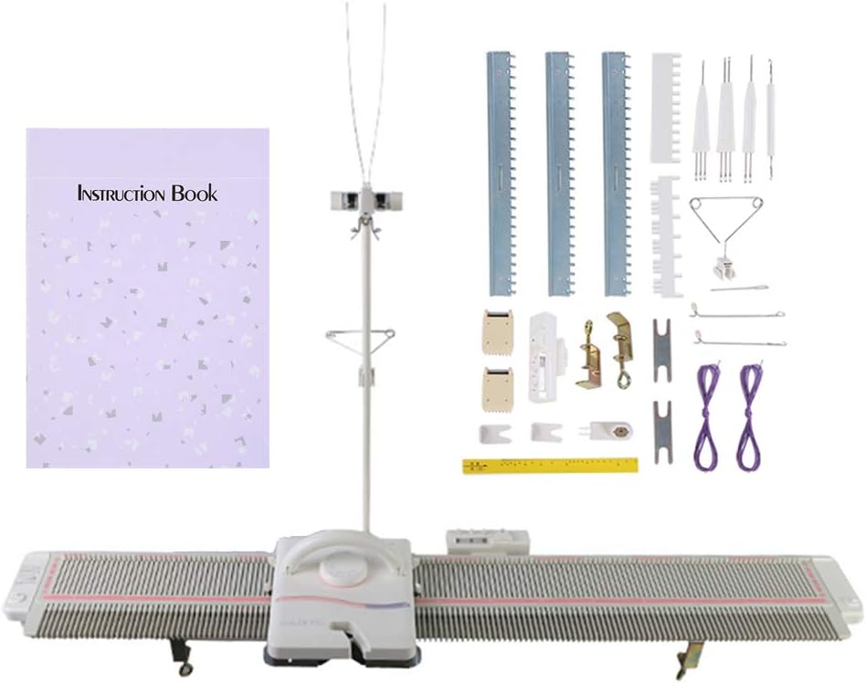 Jarchii Knitting Machine, Knitting Machine and Accessories, LK150 150 Stitches 6.5mm Mid Gauge Plastic Domestic Knitting Machine with Accessories Tool Set for Household Sewing