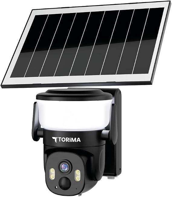 Torima CMR30 Siyah Şarjlı Duvar Lambası Görünümlü Dış Mekan Kamerası Akıllı IP Güneş Enerjili Kamera