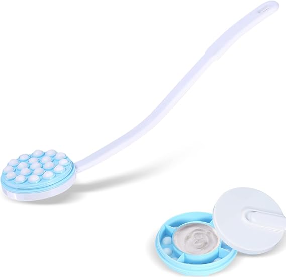 Back Lotion Applicator, Long Handled Easy Reach Back Scrubber Massager Body Brush for Sunscreen, Cream, Moisturiser, Shower Gel on Back, Legs and Feet