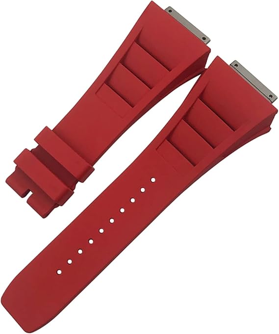 19mm Quality Rubber Watchband Replacement For Richard Mille RM035 011 055 030 Black White Red Metal Interface Watch Strap