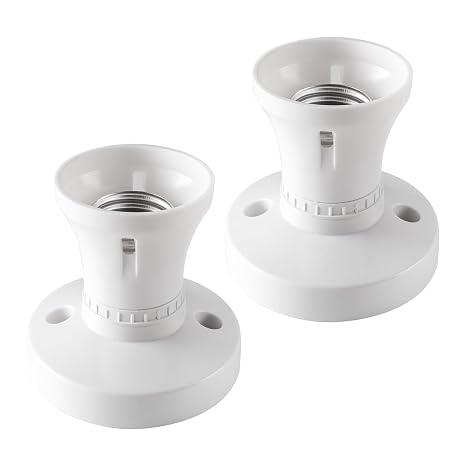 E27 Ceiling Rose 2 Pack, ES Lamp Holder for Ceiling Fan, White