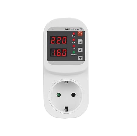 Autotic Voltage and Current Protector Socket 220V 110V Adjustable 16A Power Supply Surge Protector EU Socket Safety Protection