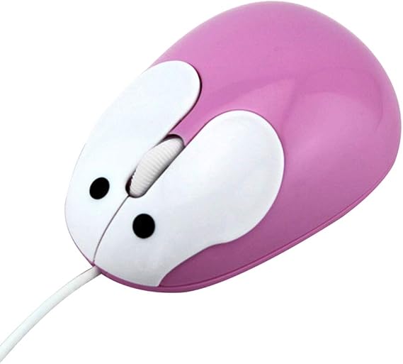 Cute Wired Computer Mice with 1600 DPI Optical 3 Buttons Ergonomic Design USB Powered for Windows PC Laptop Gamers Office Home Use