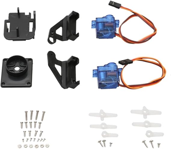 1Set Dual Axle Servo Gimbal Anti-Vibration Camera Platform Mount PTZ Pan/Tilt with 2PCS 9G Servo Spare Parts with 2PCS 9G Servo for FPV Drone Assembly
