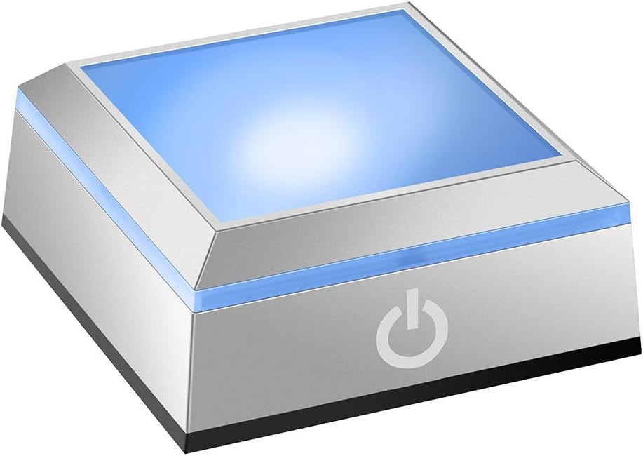 ERWEI LED Light Base Multicolor Show Stand Display Plate Square Display Lighted Base for Glass Crystal Art with Sensitive Touch Switch (Flat Surface)