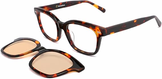 Switch 'Kit' Anti Blue Light READING Glasses with Magnetic FL-41 Clip-On Lenses for Migraine and Light Sensitivity +2.0 MAGNIFICATION