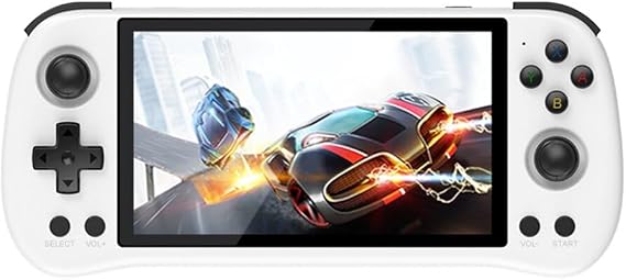 Powkiddy X55 Handheld Retro Game Console Built-in 20,000 Games 128G 5.5-Inch IPS Screen Video Gaming Console for Kid Adult, RK3566CPU, HDMI Interface (White)