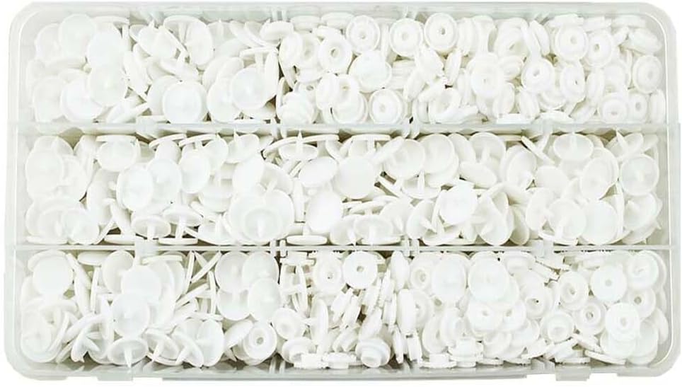 İşkur Makina Plastik Beyaz Renk Çıt Çıt Düğme 200 Set 12.5 MM