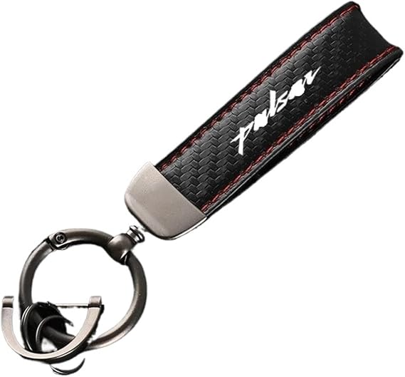 Car&bon Fi&ber Motorcycle Keychain Holder Keyring For B&ajaj P&ulsar 200 NS/200 RS/200 A With Logo Accessories(Style B)