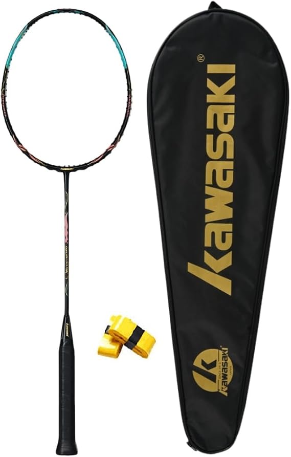 Badminton Racket, Professional Carbon Fiber Badminton Sets High Tension 5U Ultra-Light Racquet for Defensive & Offensive with 2 Handgrips, 1 Cover Bag(Get String)
