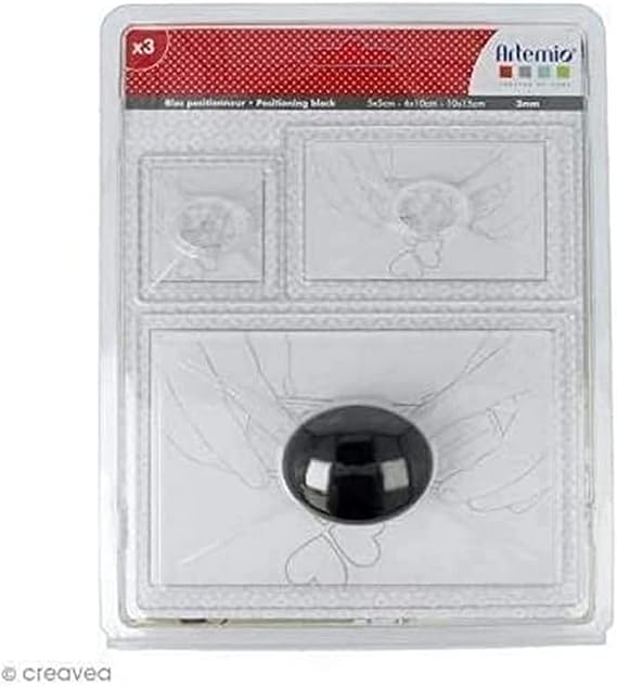 Artemio 18002095 Clear Stamp Positioning Block with Handle, Other, Silver, 17.5 x 2.5 x 22 cm