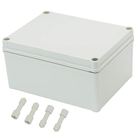 Zulkit ジャンクションボックス ABSプラスチック 防塵 防水 IP67 ジャンクションボックス ユニバーサル電気プロジェクトエンクロージャ 耐久性 DIY 電子プロジェクトボックス グレー 200×150×100mm
