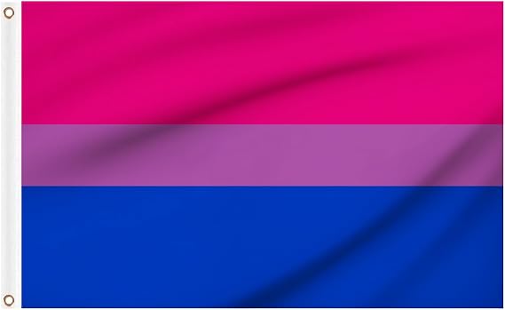 Bisexual Flag Bi Flag 5ft x 3ft, Large LGBTQ+ Pride Flags with Eyelets for Pride Day Party Decoration Outdoor Indoor Community Decor