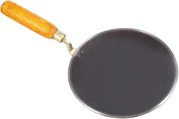 Jewelry Hub Traditional Indian Handmade Iron Tawa for Chapatapan Roti & Small Dosa Prep (Iron, 12 Inch), IT003