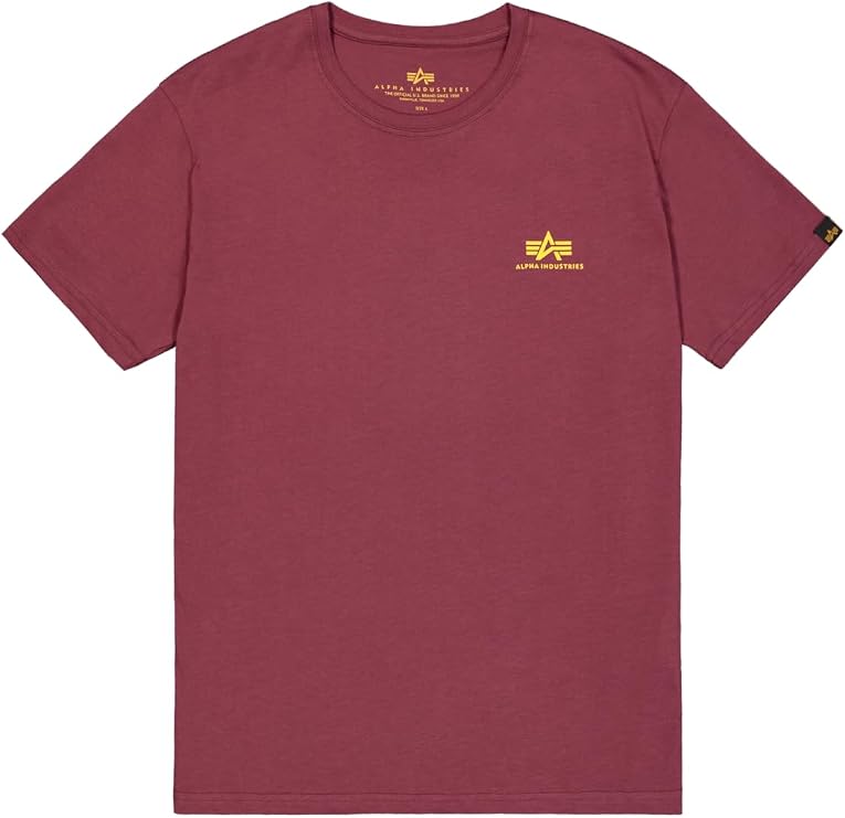 ALPHA INDUSTRIES Men's Basic T Small Logo Neon Print T-Shirt for Men T-Shirt (Pack of 1)