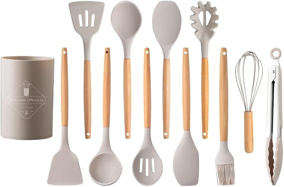 Kitchen Tools Set, Cookware, 12-piece Set, Living Alone, Kitchen Utensils, Heat Resistant, Durable, Suitable for Japanese, Western, and Chinese Cuisine, Antibacterial, Scratch-Resistant, Spatula,