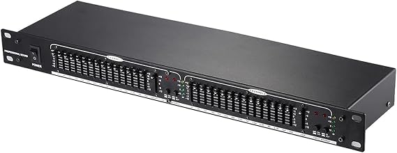 15-Band Audio Equalizer, 2-channel Stereo Graphic Equalizer, with High/mid/low Frequency Adjustment, Crystal Clear Sound Quality, for Home Audio