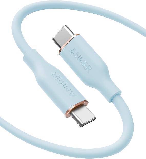 Anker PowerLine III Flow USB-C & USB-C ケーブル 1.8m アイスブルー