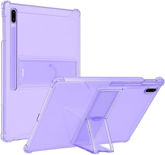 UnDePlus Samsung Galaxy Tab S10 FE/S10/S9 FE/S9/S7-S8 ile uyumlu Kılıf Darbelere Dayanıklı Şeffaf Kapak (12.4inçDeğildir) Lila