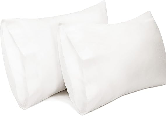 Lirex 2 Packs Pillow Covers, 100% Cotton Breathable Pillow Covers (20" x 36", White)