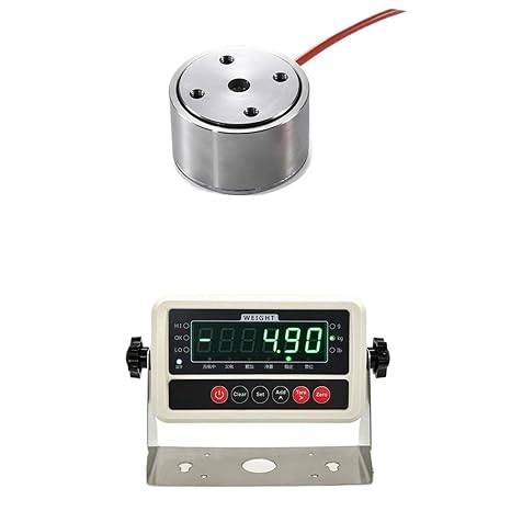 Mini Column Load Cell Sensor with Indicator Display,Test Compression Force and Pressure, Precision Weighing Sensor(500KG)
