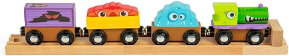 Bigjigs レール モンスタートレイン 木製電車 アクセサリー 子供 おもちゃ 電車 アクセサリー 幼児 子供用 ギフト 3歳から