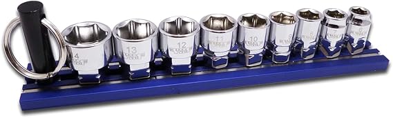 Vim Tools 9PC Dual DRV 1/4 DRV Socket ST VIM-DDM400