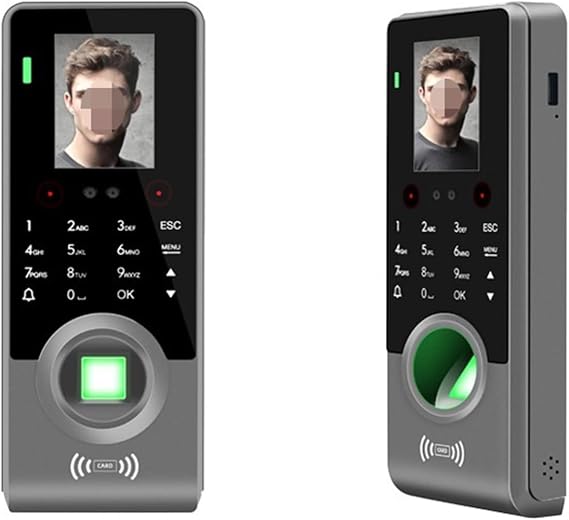 Time Clock, Punch Card Machine Face Fingerprint Password Attendance Machine Face Recognition Sign In Chinese And English Word Brush Face Attendance Machine for Business, Office