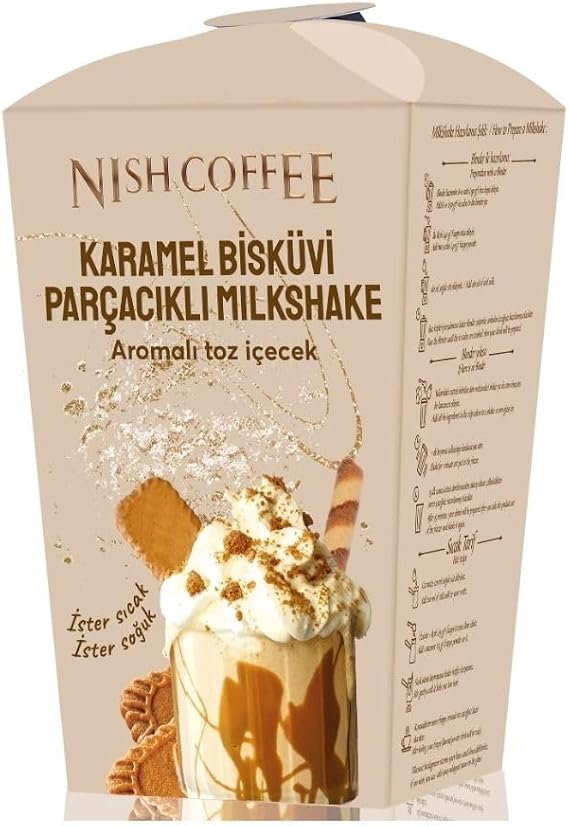 Nish Caramel Biscuit Particle Flavored Powder Beverage 250 Gr