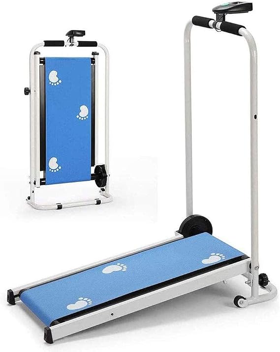 Mechanical Folding Treadmill Low Noise Walking Machine, Cardio Fitness Equipment, Blue
