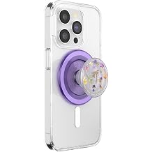 PopSockets PopGrip for MagSafe, Magnetic Phone Grip & Stand, Swappable Top, Secure Grip for iPhone MagSafe Cases, Kickstand for Hands-Free Viewing, Wireless Charging Compatible - Purple Fields