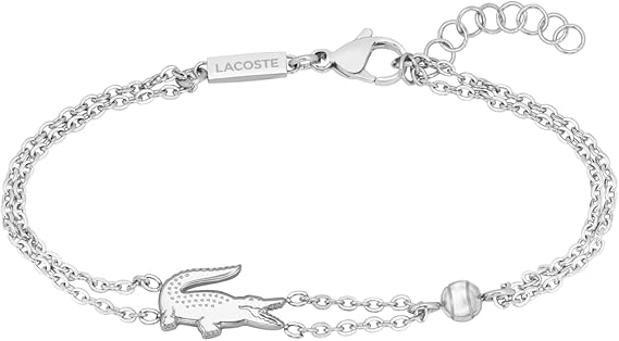 Lacoste Women's CROCODILE Collection Chain Bracelet Stainless Steel - Available in Silver or Gold Version