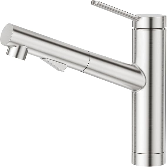 CREA Removable Kitchen Tap, Kitchen Tap with 2 Shower Modes, 120° Swivel Sink Tap with Removable Shower, Stainless Steel