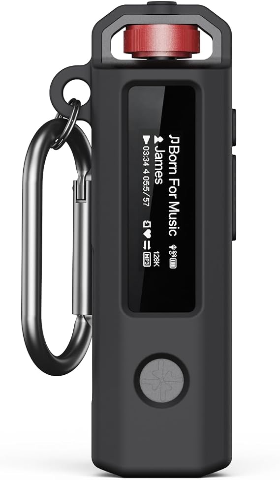 シリコンケース FiiO SNOWSKY Echo Nanoレトロミュージックプレーヤー用 カラビナ付き ソフト滑り止め保護カバー 落下耐性 正確なカットアウト付き 旅行&アウトドアにポータブル ブラック