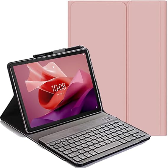 Keyboard Case for DOOGEE Tab E3 Tablet 11 Inch - (QWERTY Layout) Slim Flip with Removable Wireless Keyboard Stand Case Cover for DOOGEE Tab E3 Tablet 11 Inch, Pink