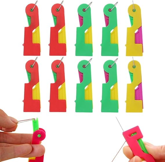 Threading Aid for Sewing Needles Needle Threader Sewing Machine Accessories Plastic Sewing Needles Threader Automatic Threader Needle Threading Tool for Hand Sewing and Sewing Machines (10