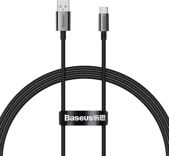 Type-C Cable 100W with Baseus Superior Fast Charging Feature, 1 Meter, Black