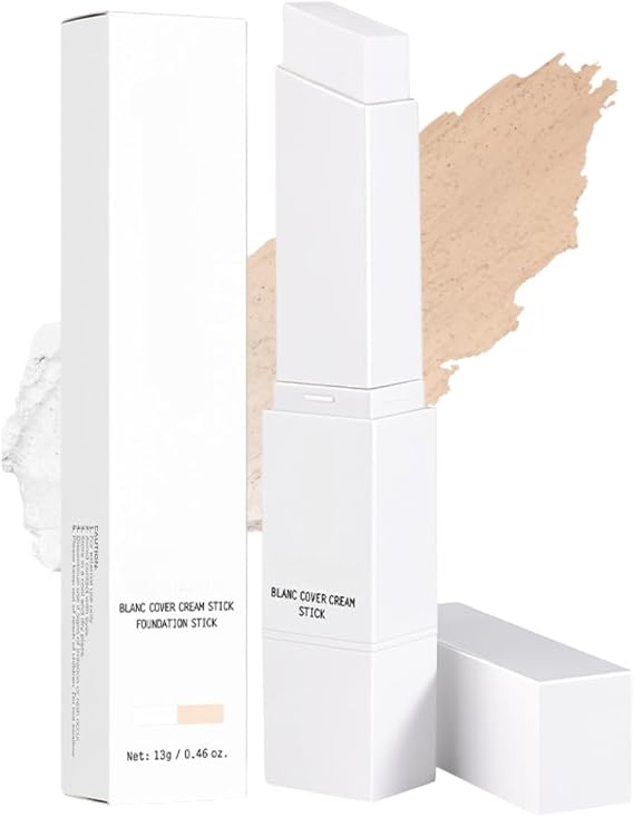 Color Changing Foundation Stick, Makeup Color-Changing Foundation Full Coverage with Brush, Medium Foundation for Mature Skin Dewy Finish Base Makeup, For All Skin Types (Natural)
