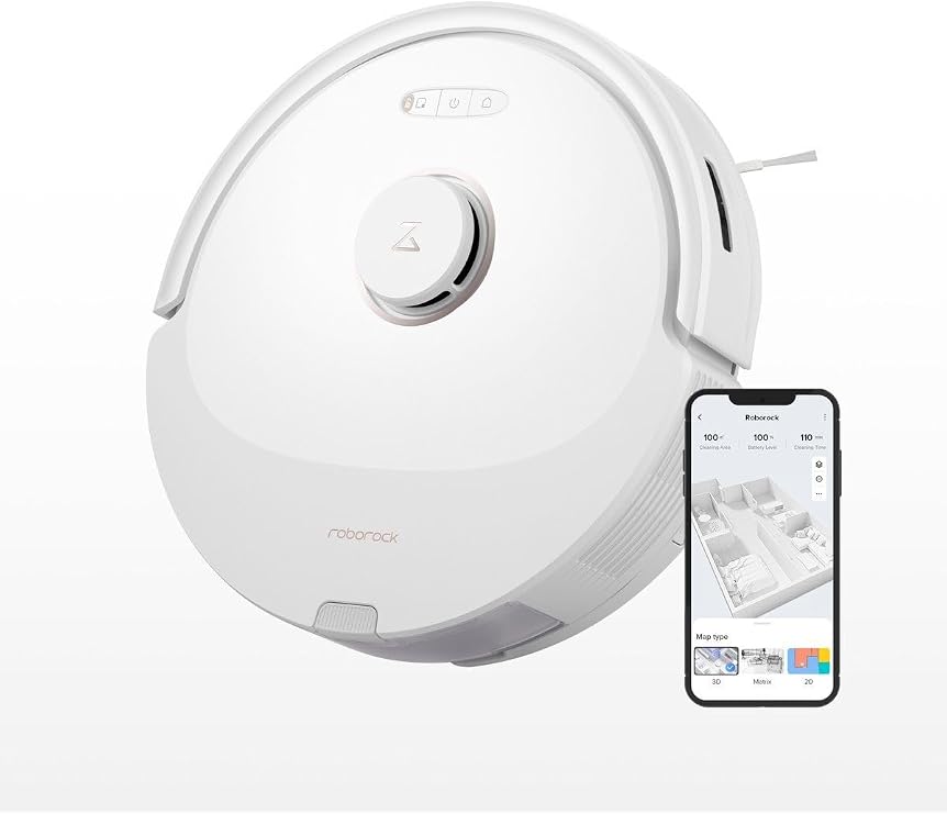 Roborock Q8 Max Beyaz Robot Süpürge, 5.500 Pa Emisyon Gücü, Akıllı Harita ve Uygulama Kontrolü