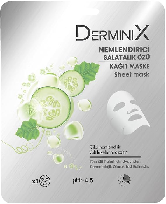 Derminix Nemlendirici Kağıt Maske Salatalık Özü