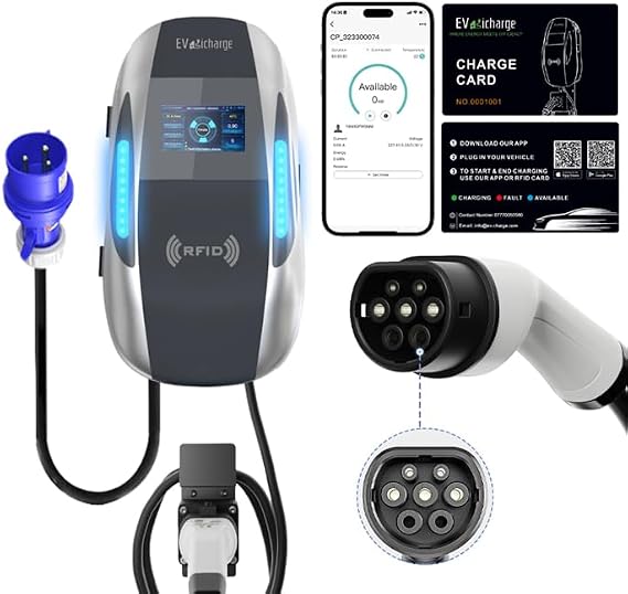 7kW – Smart EV Charger | Compatible with any EV | | Type 2 Socket | Cable Lock | 7kW Single Phase | Bluetooth/Wi-Fi/4G | IP65 Waterproof | 4.3" Color Screen