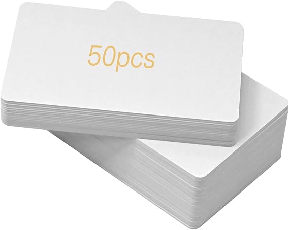 50Pcs Smart Intelligent Cards Mi-fare Classic 1K 13.56 MHz RFID Smart Cards is ISO14443A M1 Compatible.Printable Blank RFID Cards for Access Control, Hotel Key cads, etc
