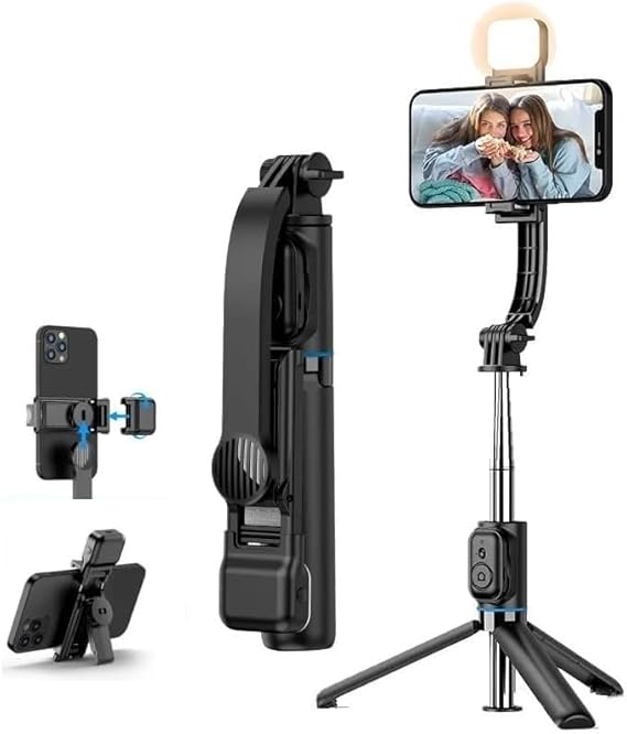 Hobimtek C01s Çok Amaçlı Işıklı Selfie Çubuğu Masa Üstü Tripod Kumandalı Selfie Dolgu Işığı Dahil 107 Cm