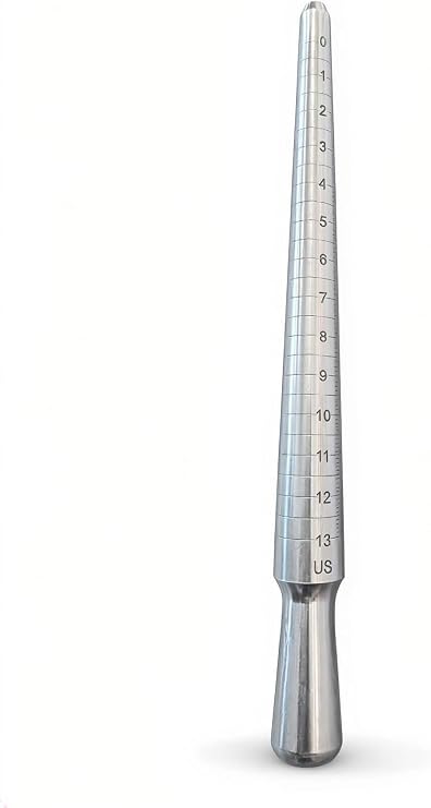 Ring Sizer Measuring Tool, Ring Mandrel Measurer, US Measurement Size Aluminum Measuring Ring Tool Ring Size 0-13