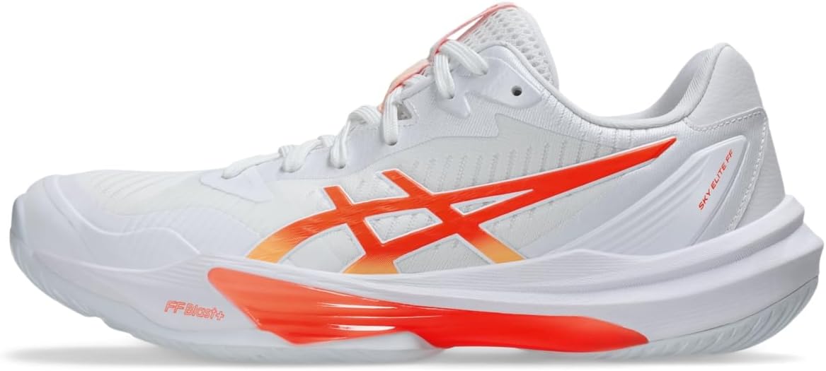 Asics Women's Sky Elite FlyteFoam 3 Volleyball Shoes, White/Vivid Coral, 5.5 UK