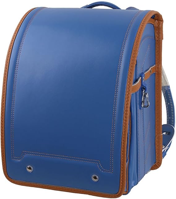 Randoseru Ransel PU Leather Light Weight Backpack Japanese Box Schoolbag with Automatic Lock, for Pupils Girls Boys,Red,34 * 26 * 19cm