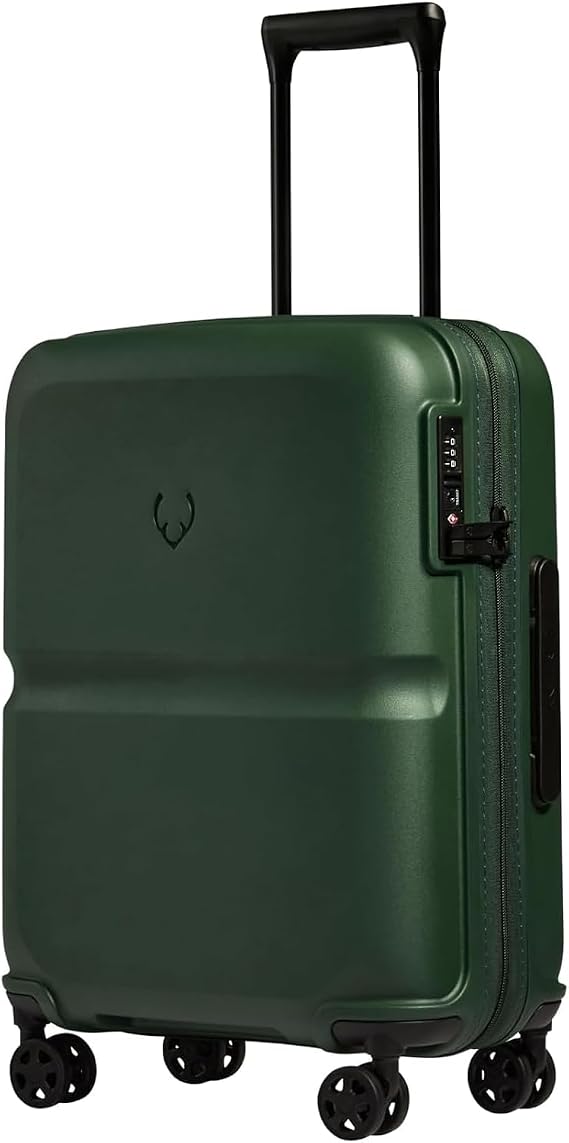 ANTLER - Single Stripe Hard Shell Cabin Suitcase, 55x40x20cm 39L, Lightweight, 4 Spinner Wheels - Adjustable Handle, Carry On Luggage Approved by easyjet, Ryanair & British Airways, TSA Lock - Green