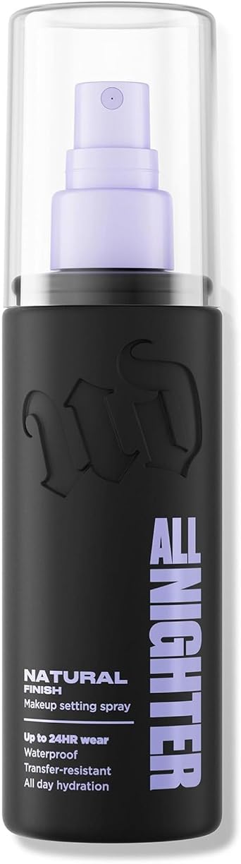 Urban Decay All Nighter Waterproof Makeup Setting Spray Natural Finish, Up to 24hr Wear, +22% Finer Mist, Hydrating, Sweat & Transfer Resistant